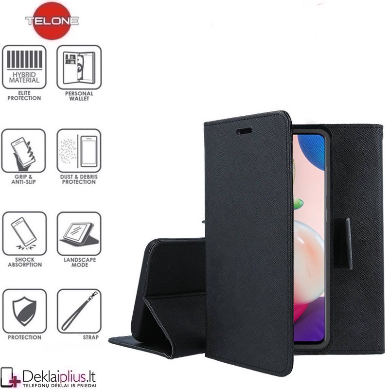Telone fancy dėklas su skyreliais - juodas (telefonams Samsung A72/A72 5G) Telone fancy dėklas su skyreliais - juodas (telefonams Samsung A72/A72 5G)